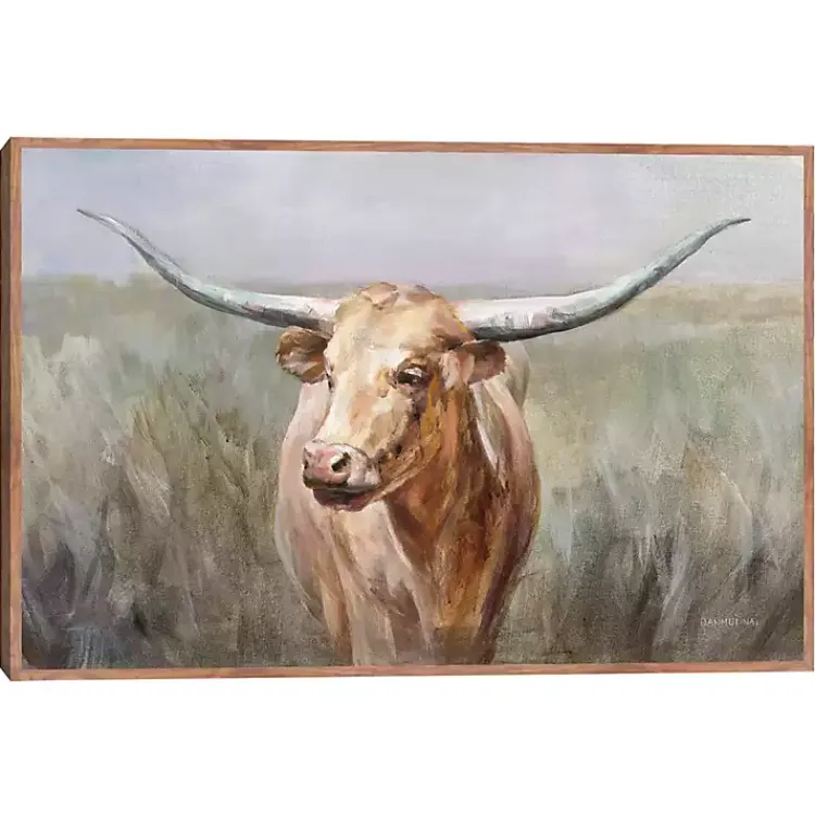 Canvas Art-Kirklands Home Big Sky Longhorn Framed Canvas Art Print