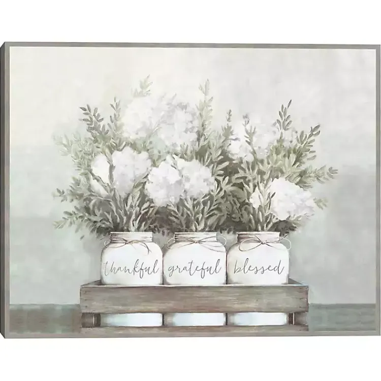 Canvas Art-Kirklands Home Flower Jars Framed Canvas Art Print White
