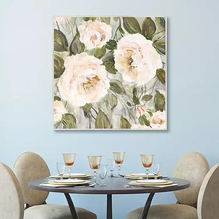 Framed Art-Kirklands Home Soft California Roses Framed Canvas Art