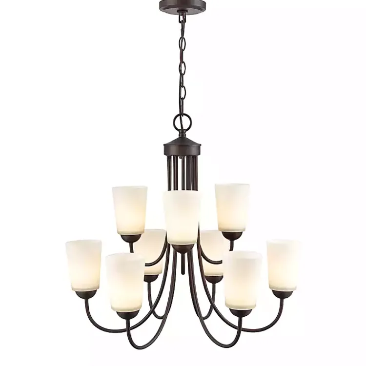 Chandeliers & Pendant Lighting-Kirklands Home Bronze Traditional 9-Light Chandelier