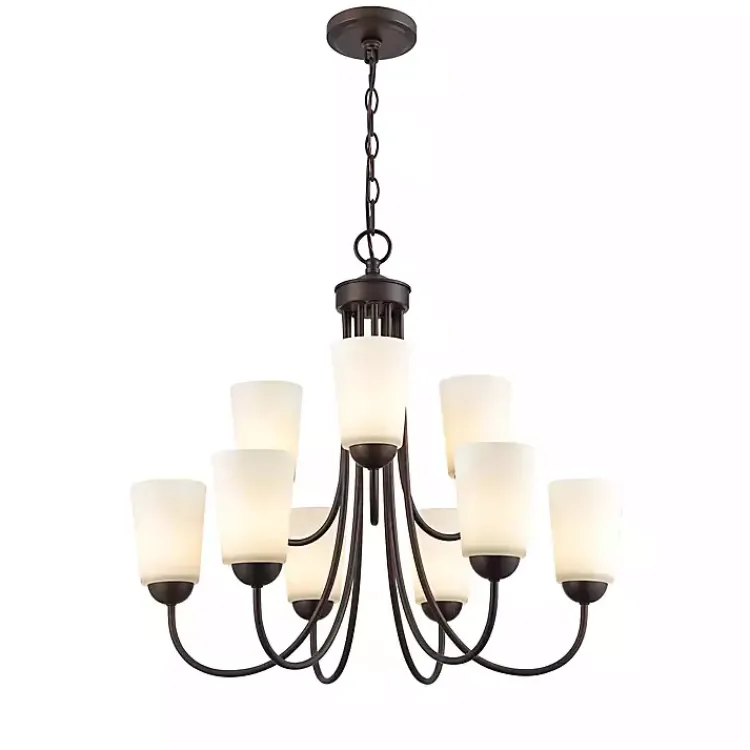 Chandeliers & Pendant Lighting-Kirklands Home Bronze Traditional 9-Light Chandelier