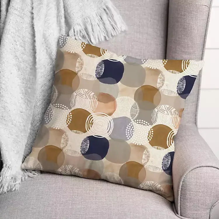 Outdoor Cushions & Pillows-Kirklands Home Abstract Circles Indoor/Outdoor Pillow Multi