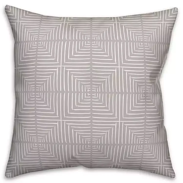 Outdoor Cushions & Pillows-Kirklands Home Geometric Indoor/Outdoor Pillow Gray