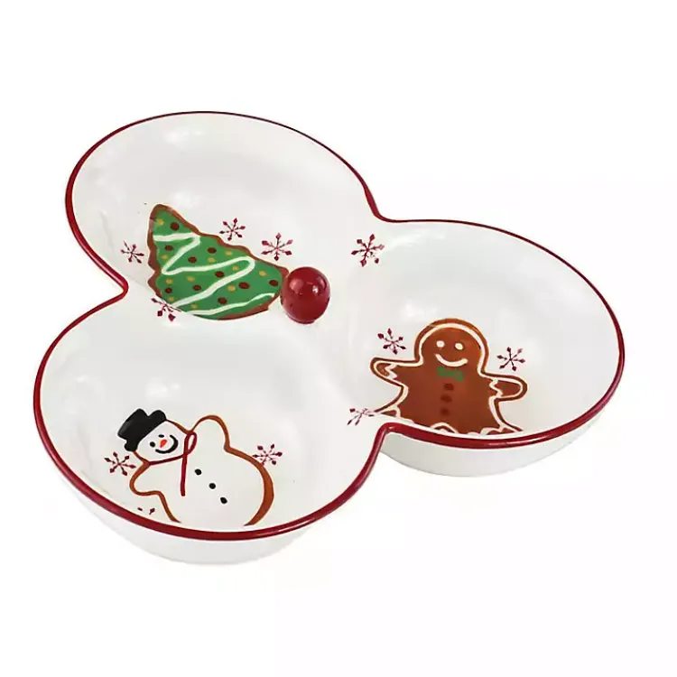 Serving & Entertaining-Kirklands Home Three-Section Christmas Serving Platter