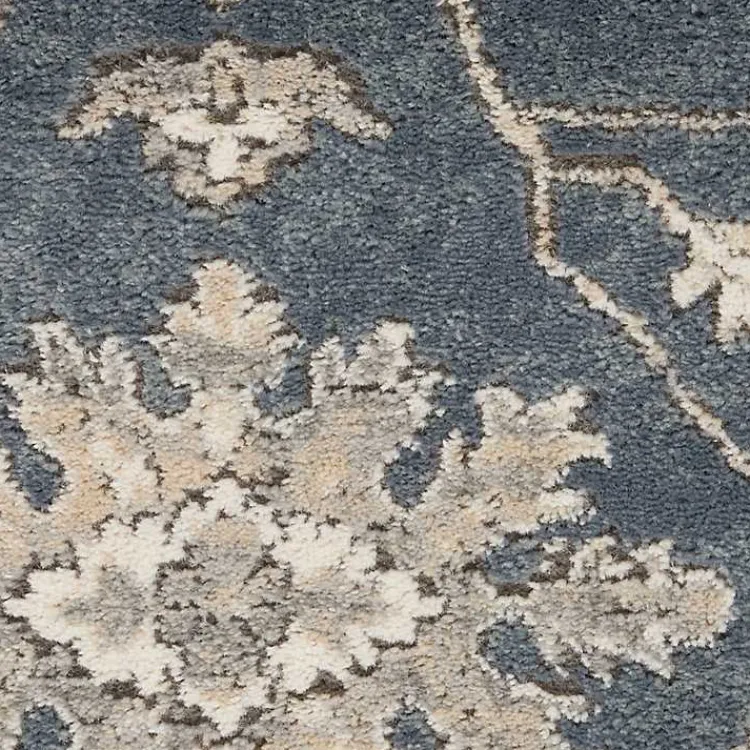 Area Rugs-Kirklands Home Smokey Blue and Ivory Floral Area Rug, 6x9