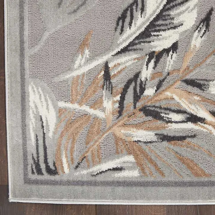 Area Rugs-Kirklands Home Gray Grand Leaf Coastal Area Rug, 7x9