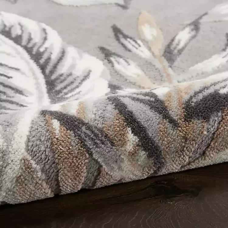 Area Rugs-Kirklands Home Gray Grand Leaf Coastal Area Rug, 7x9