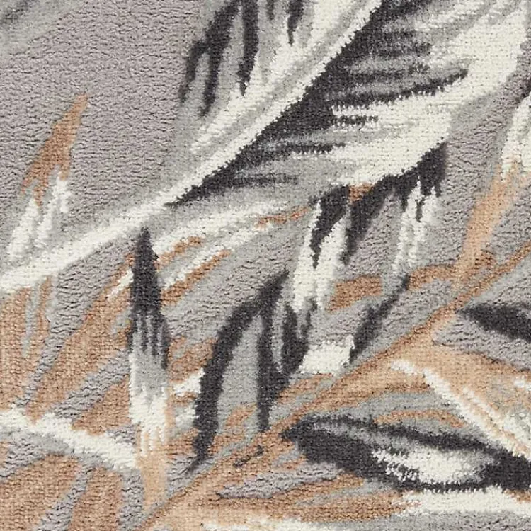 Area Rugs-Kirklands Home Gray Grand Leaf Coastal Area Rug, 7x9