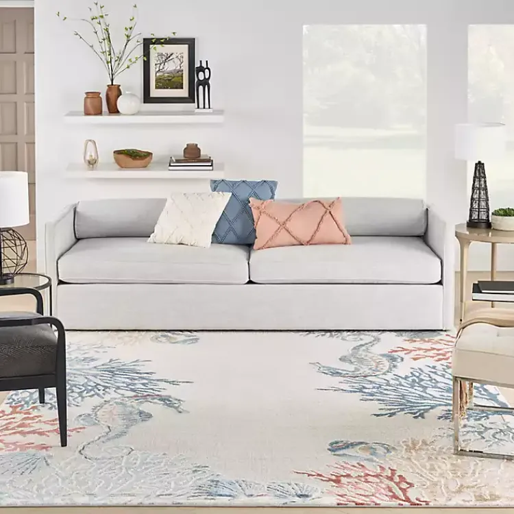 Area Rugs-Kirklands Home Ivory Underwater Paradise Area Rug, 7x9