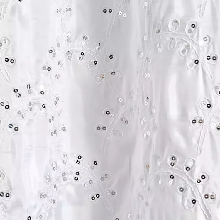 Shower Curtains-Kirklands Home Sequined Shower Curtain White
