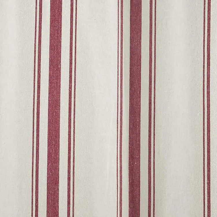 Curtains & Drapes-Kirklands Home Red Farmhouse Stripe Curtain Panels, Set of 2
