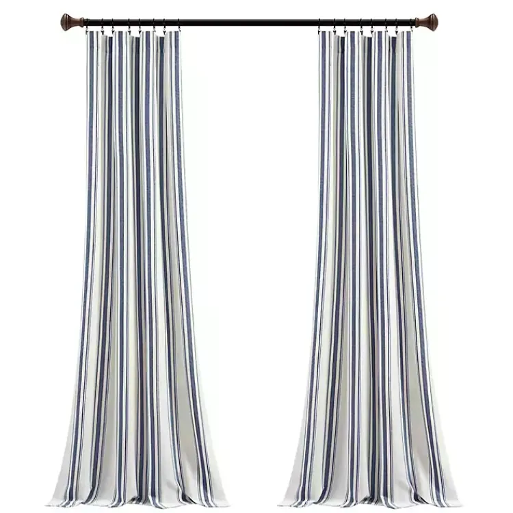 Curtains & Drapes-Kirklands Home Cotton Candy Farmhouse Curtain Panel Set, 95 in. Blue