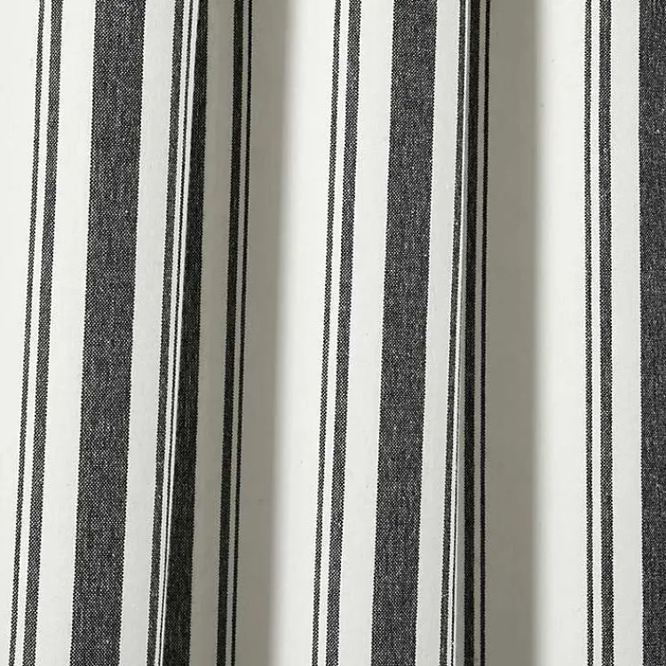 Curtains & Drapes-Kirklands Home Stripe Farmhouse Curtain Panel Set, 95 in. Black