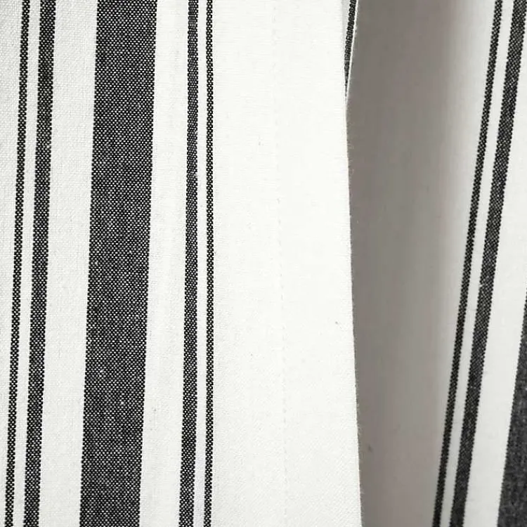 Curtains & Drapes-Kirklands Home Stripe Farmhouse Curtain Panel Set, 95 in. Black