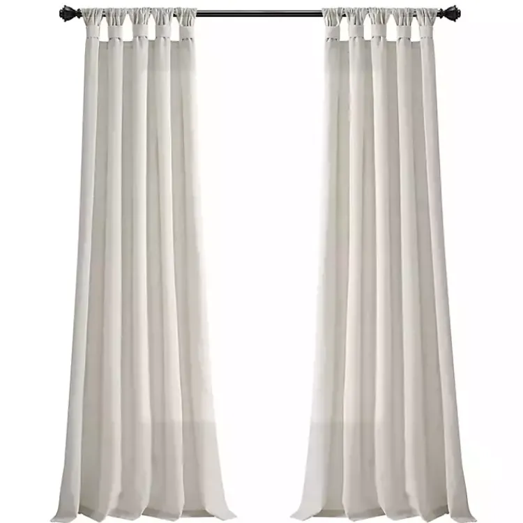 Curtains & Drapes-Kirklands Home Burlap Knotted Curtain Panel Set, 108 in. Ivory