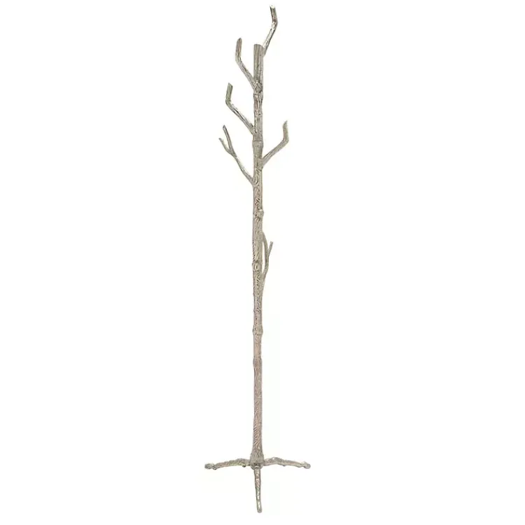 Entryway Furniture-Kirklands Home Silver Aluminum Tree Branch Coat Rack