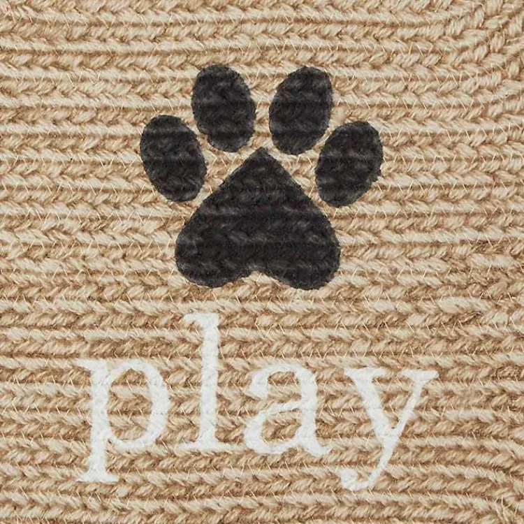 Kitchen & Floor Mats-Kirklands Home Eat Play Love Bone-Shaped Pet Bowl Mat Tan