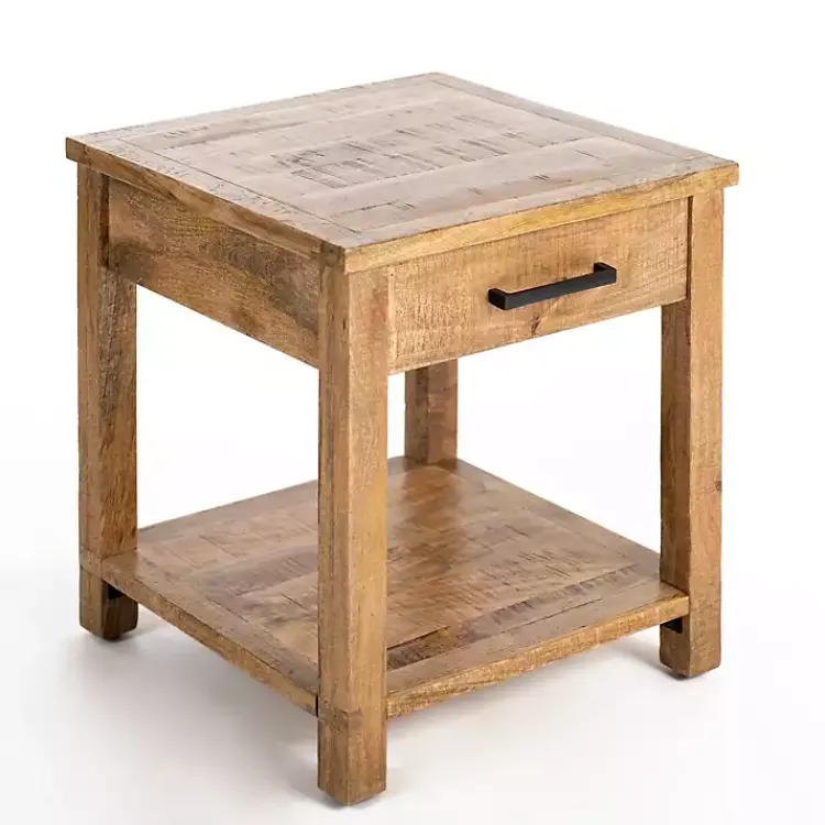 Accent & End Tables-Kirklands Home Easton Mango Wood Side Table Brown