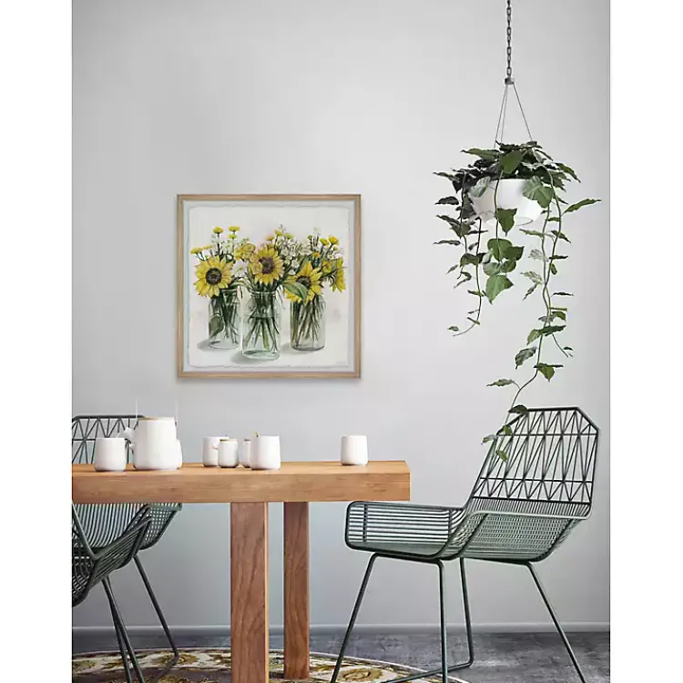Framed Art-Kirklands Home Deckled Sunflower Trio Framed Art Print