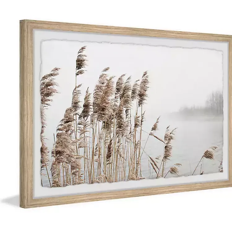 Framed Art-Kirklands Home Deckled Lakeside Grass Framed Art Print