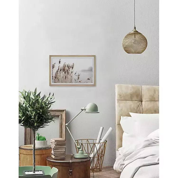 Framed Art-Kirklands Home Deckled Lakeside Grass Framed Art Print