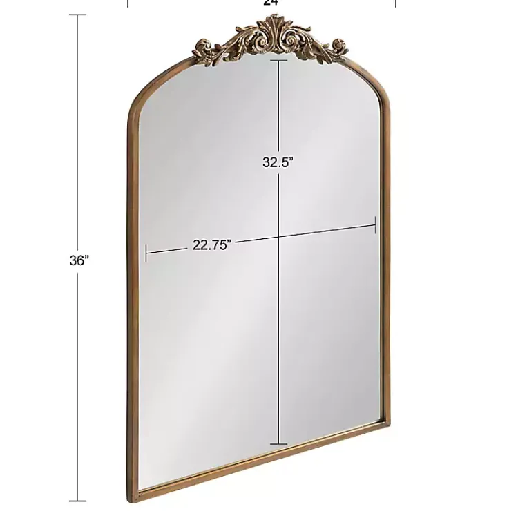 Decorative Mirrors-Kirklands Home Arendahl Arched Mirror, 24x36 in. Gold