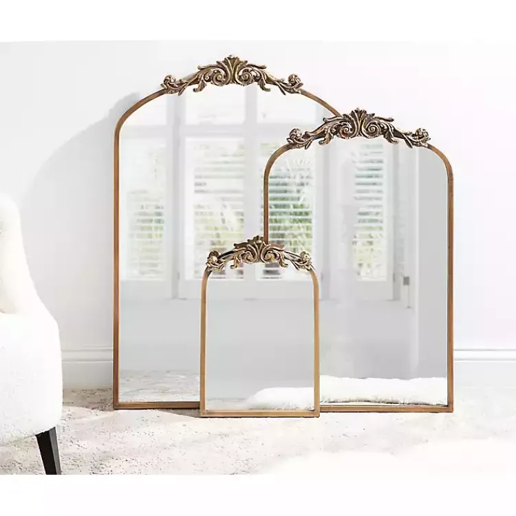 Decorative Mirrors-Kirklands Home Arendahl Arched Mirror, 24x36 in. Gold