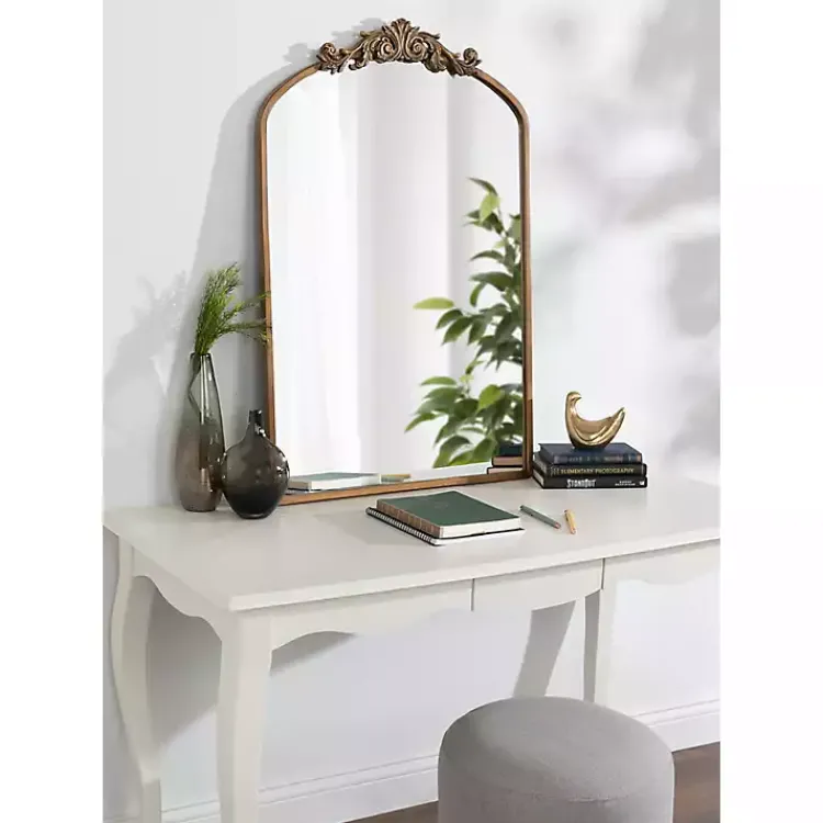 Decorative Mirrors-Kirklands Home Arendahl Arched Mirror, 24x36 in. Gold
