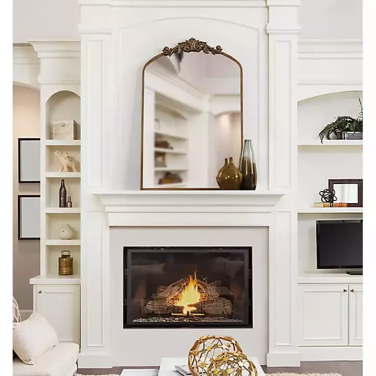 Decorative Mirrors-Kirklands Home Arendahl Arched Mirror, 24x36 in. Gold