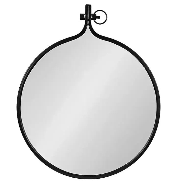 Decorative Mirrors-Kirklands Home Metal Yitro Wall Mirror Black