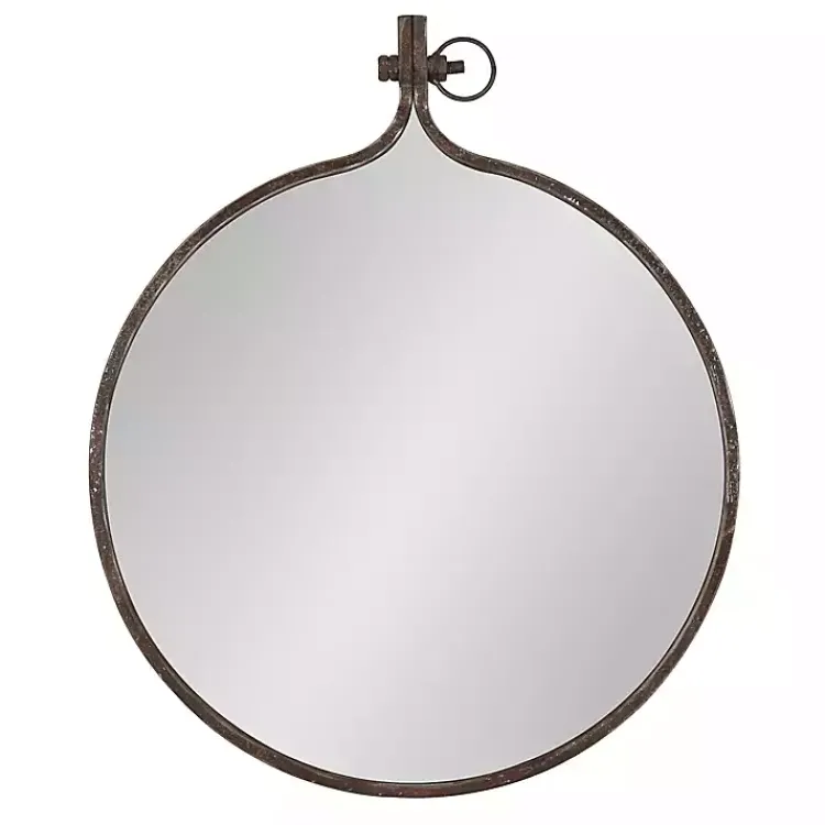 Decorative Mirrors-Kirklands Home Bronze Metal Yitro Wall Mirror Brown