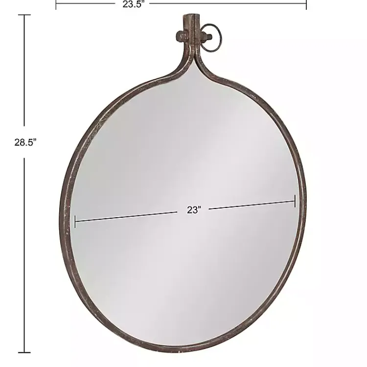 Decorative Mirrors-Kirklands Home Bronze Metal Yitro Wall Mirror Brown