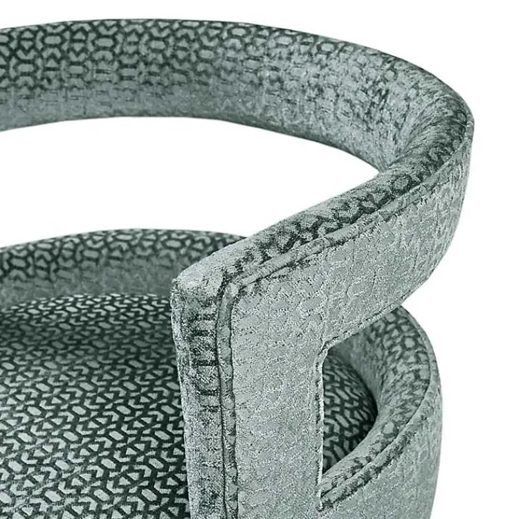 Bar Stools & Counter Height Stools-Kirklands Home Upholstered Low Back Swivel Counter Stool Blue