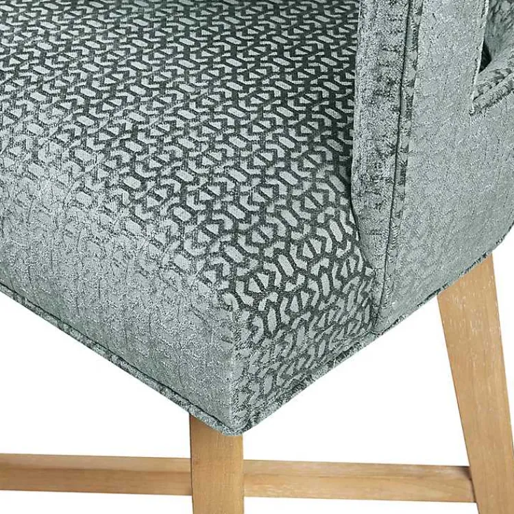 Bar Stools & Counter Height Stools-Kirklands Home Upholstered Low Back Swivel Counter Stool Blue