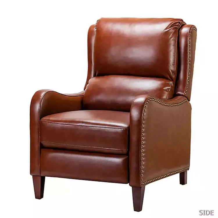 Accent Chairs-Kirklands Home Arturo Leather Wingback Recliner Brown