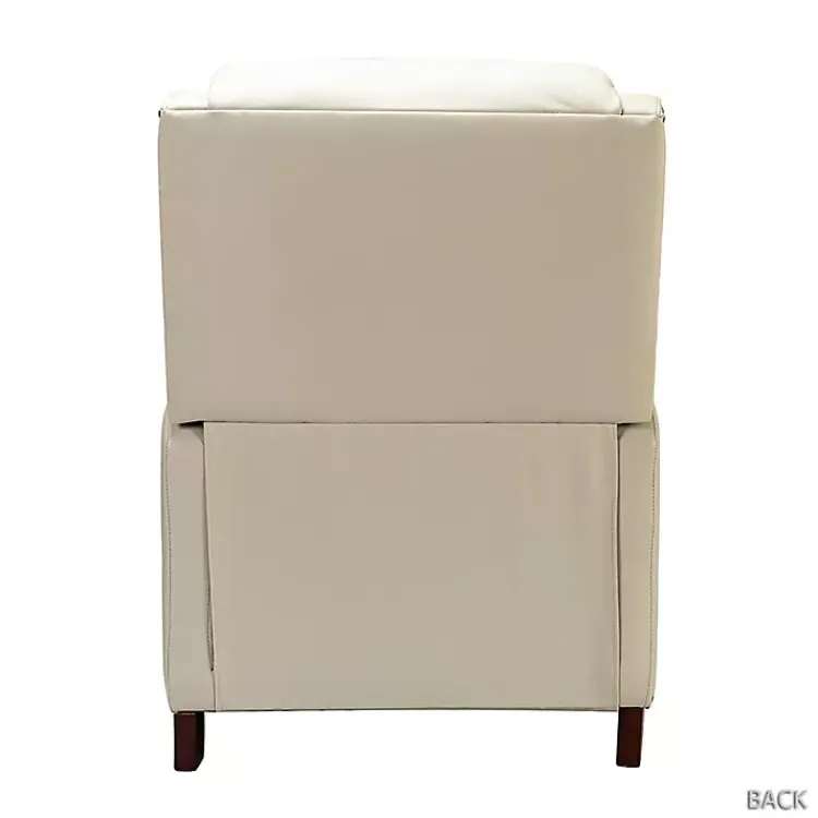 Accent Chairs-Kirklands Home Arturo Leather Wingback Recliner Ivory