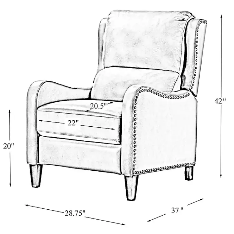 Accent Chairs-Kirklands Home Arturo Leather Wingback Recliner Ivory