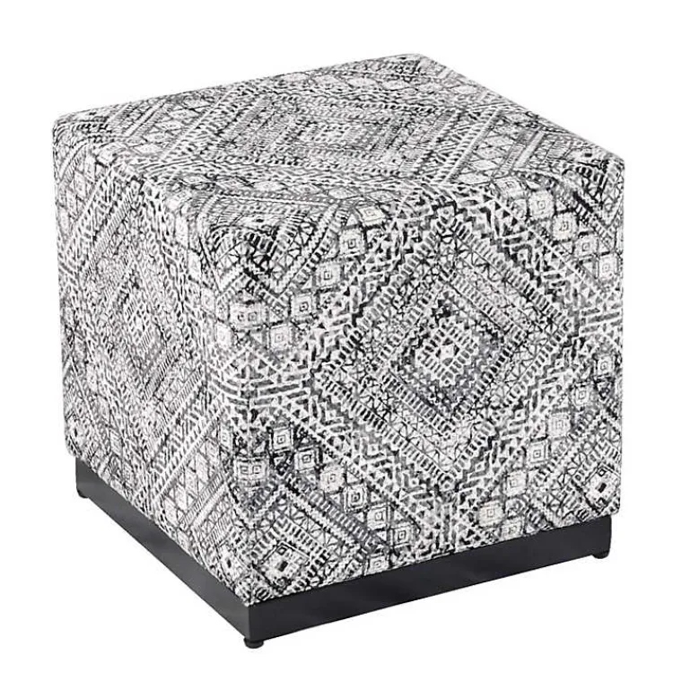 Benches & Ottomans-Kirklands Home Chinle Velvet Cube Ottoman