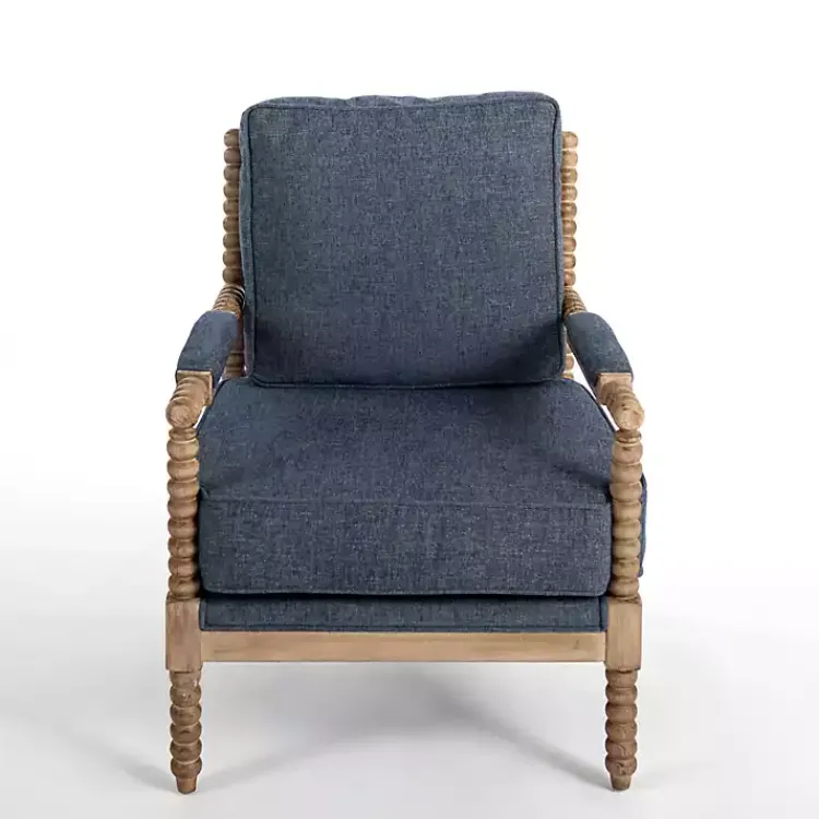Accent Chairs-Kirklands Home Spencer Spindle Armchair Blue