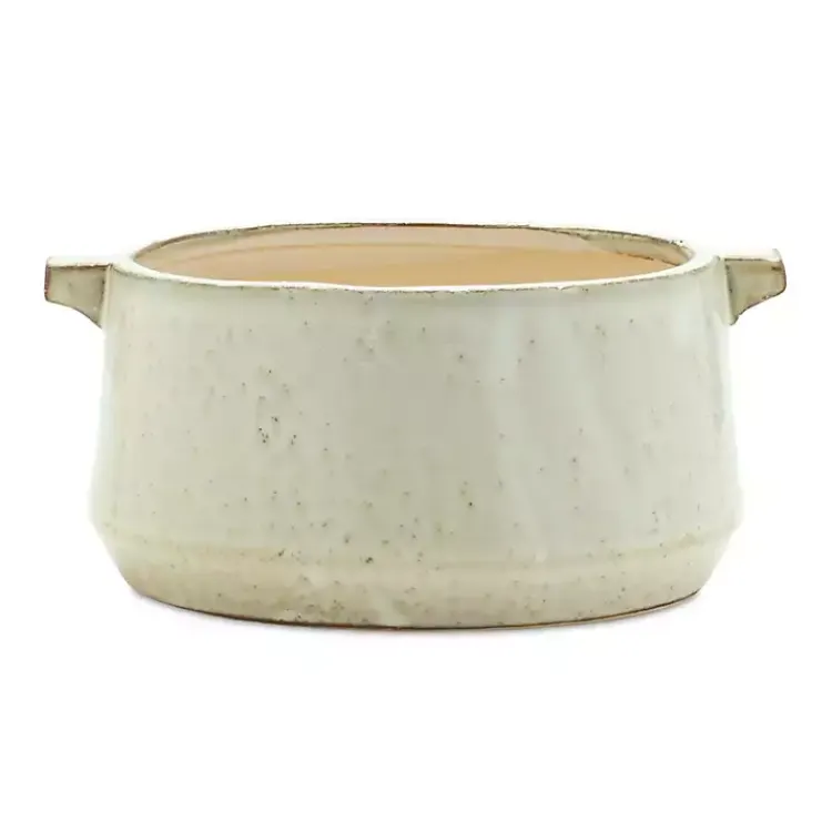 Planters-Kirklands Home Cream Terracotta Decorative Planter, 9 in. Ivory