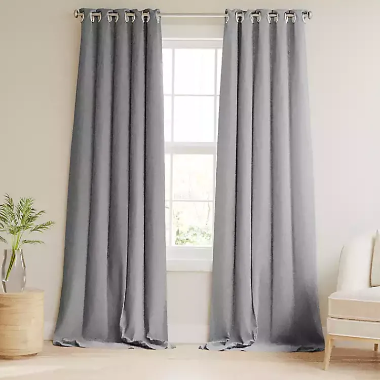 Curtains & Drapes-Kirklands Home Blackout Curtains, 84 in. Gray