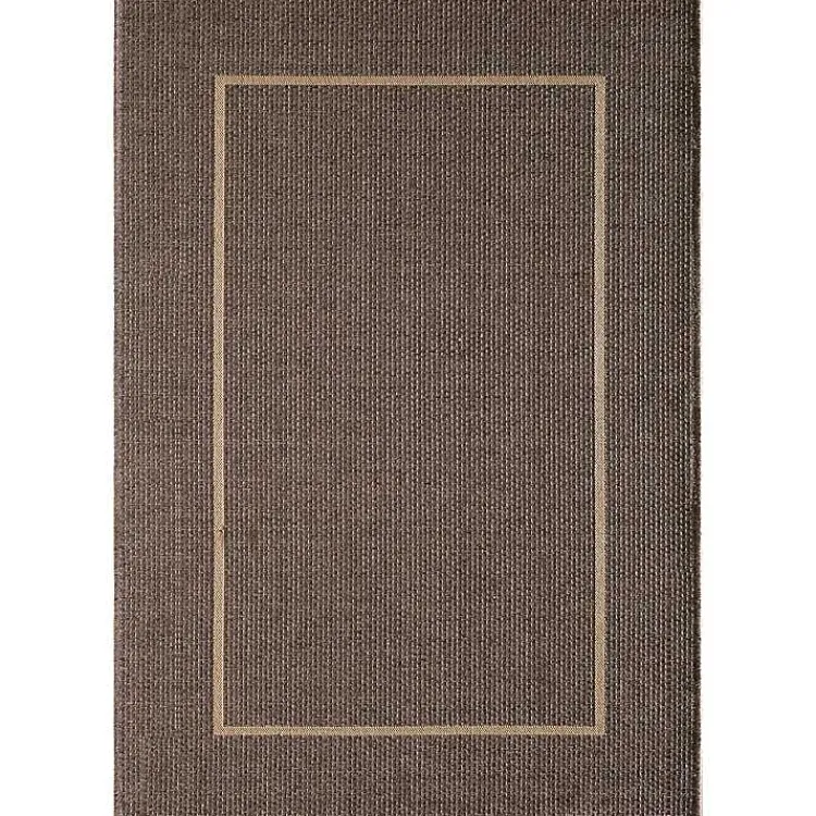 Outdoor Rugs-Kirklands Home Bordered Outdoor Area Rug, 7x9 Brown
