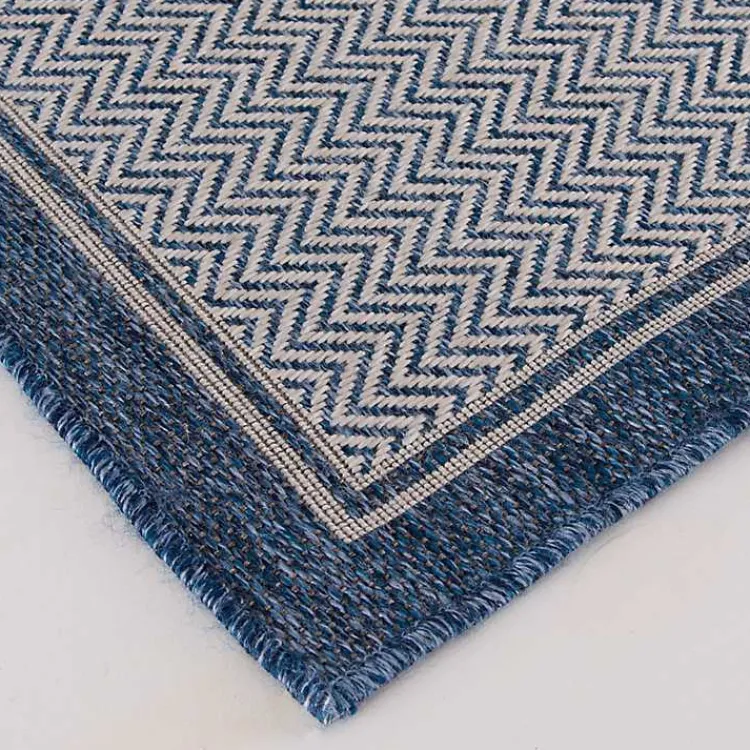 Outdoor Rugs-Kirklands Home Navy Dunedin Indoor/Outdoor Area Rug, 7x9 Blue