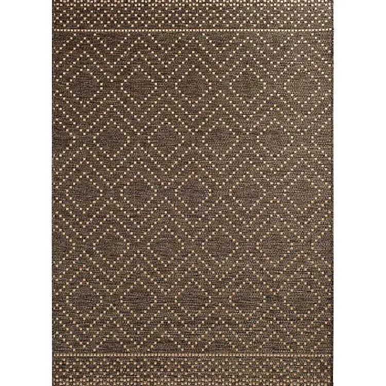 Outdoor Rugs-Kirklands Home Adelaide Diamond Outdoor Area Rug, 5x7 Brown