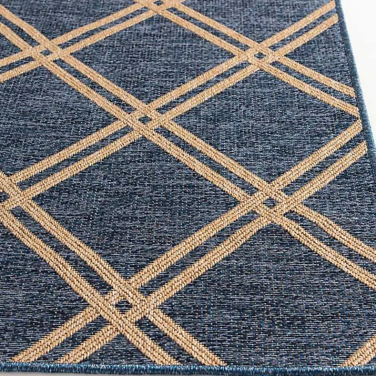 Outdoor Rugs-Kirklands Home Navy Diamond Indoor/Outdoor Area Rug, 5x7 Blue
