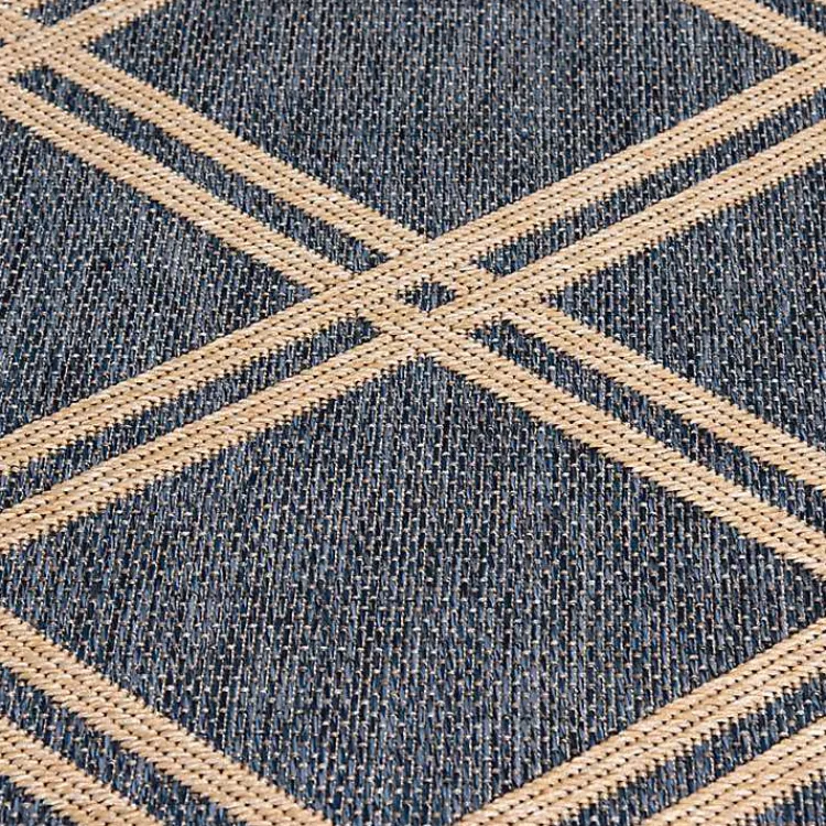 Outdoor Rugs-Kirklands Home Navy Diamond Indoor/Outdoor Area Rug, 5x7 Blue