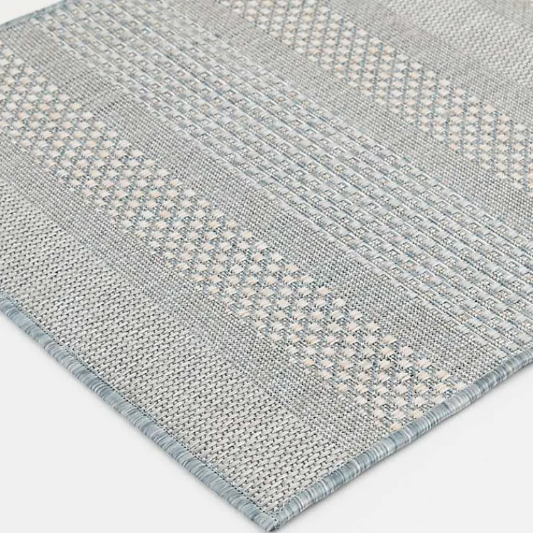 Outdoor Rugs-Kirklands Home Blue Elletta Indoor/Outdoor Area Rug, 2x7 Gray