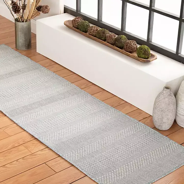 Outdoor Rugs-Kirklands Home Blue Elletta Indoor/Outdoor Area Rug, 2x7 Gray