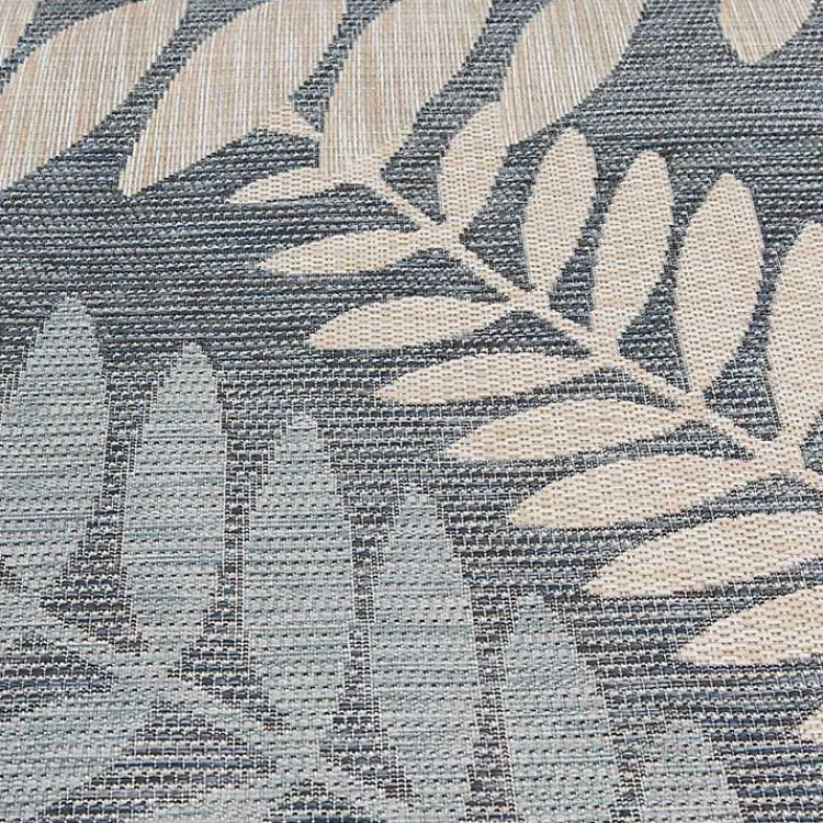Outdoor Rugs-Kirklands Home Blue Malibu Leafy Outdoor Area Rug, 7x10