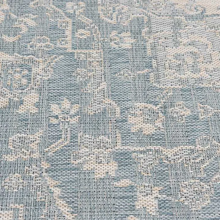 Outdoor Rugs-Kirklands Home Sky Medallion Lava Indoor/Outdoor Area Rug, 5x7 Blue